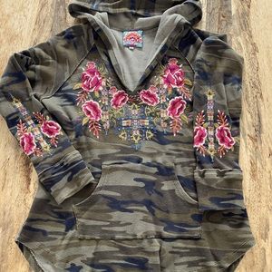 Johnny Was Thermal Hoodie with kangaroo pocket